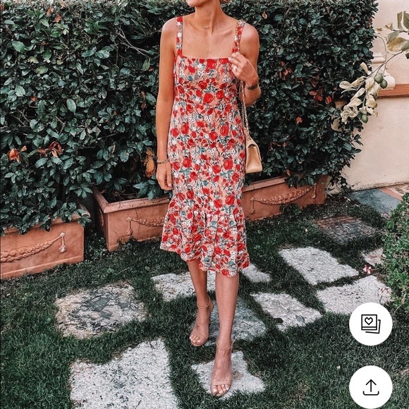 Lovers + Friends Under The Stars Midi Dress in Dark Nude Floral Size Small - Picture 10 of 10